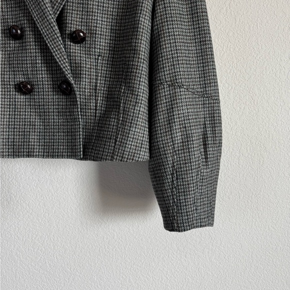 Veronica Beard Womens Sybille Cropped Houndstooth Wool Blend Tailored Jacket 6 - Picture 2 of 9